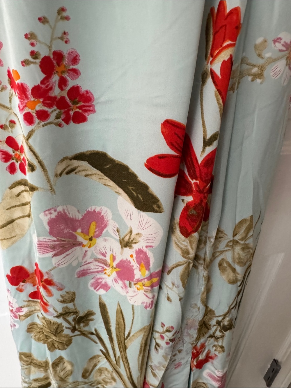Lulu's Light Blue Floral Wrap Maxi Dress with Side Slit - Picture 8 of 9
